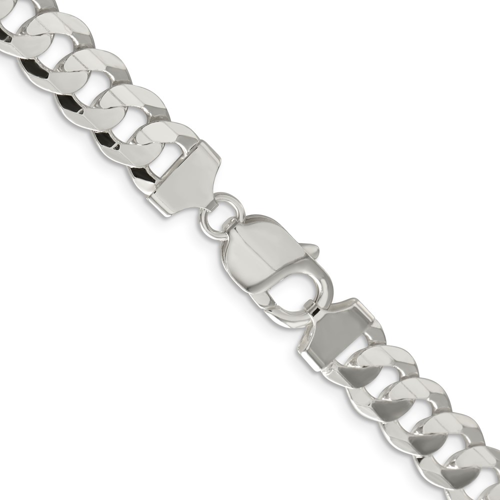 Sterling Silver 9.75mm Concave Beveled Curb Chain (QCBC250-30)