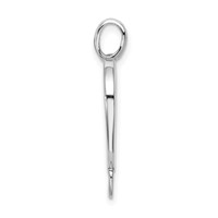 Amore La Vita Sterling Silver Rhodium-plated Polished Open Heart Charm Carrier Pendant view 2