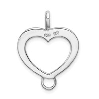 Amore La Vita Sterling Silver Rhodium-plated Polished Open Heart Charm Carrier Pendant view 3