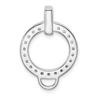 Amore La Vita Sterling Silver Rhodium-plated Polished CZ Open Circle Charm Holder Pendant view 3