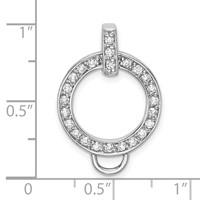 Amore La Vita Sterling Silver Rhodium-plated Polished CZ Open Circle Charm Holder Pendant view 4