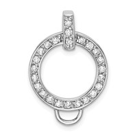 Amore La Vita Sterling Silver Rhodium-plated Polished CZ Open Circle Charm Holder Pendant view 1
