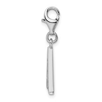 Amore La Vita Sterling Silver Rhodium-plated Polished CZ Letter a Initial Charm with Fancy Lobster Clasp view 2