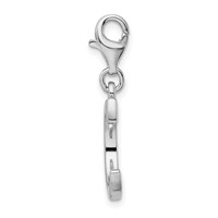 Amore La Vita Sterling Silver Rhodium-plated Polished CZ Letter C Initial Charm with Fancy Lobster Clasp view 2