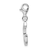 Amore La Vita Sterling Silver Rhodium-plated Polished CZ Letter G Initial Charm with Fancy Lobster Clasp view 2
