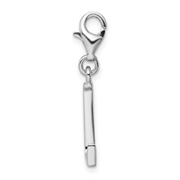 Amore La Vita Sterling Silver Rhodium-plated Polished CZ Letter L Initial Charm with Fancy Lobster Clasp view 2