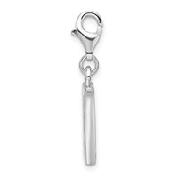 Amore La Vita Sterling Silver Rhodium-plated Polished CZ Letter N Initial Charm with Fancy Lobster Clasp view 2