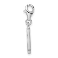 Amore La Vita Sterling Silver Rhodium-plated Polished CZ Letter U Initial Charm with Fancy Lobster Clasp view 2