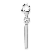Amore La Vita Sterling Silver Rhodium-plated Polished CZ Letter V Initial Charm with Fancy Lobster Clasp view 2