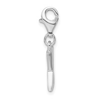 Amore La Vita Sterling Silver Rhodium-plated Polished CZ Letter X Initial Charm with Fancy Lobster Clasp view 2