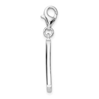 Amore La Vita Sterling Silver Rhodium-plated Polished CZ Letter Y Initial Charm with Fancy Lobster Clasp view 2