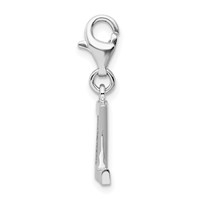 Amore La Vita Sterling Silver Rhodium-plated Polished CZ Letter Z Initial Charm with Fancy Lobster Clasp view 2