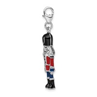 Amore La Vita Sterling Silver Rhodium-plated Polished 3-D Enameled Nut Cracker Charm with Fancy Lobster Clasp view 2