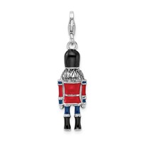 Amore La Vita Sterling Silver Rhodium-plated Polished 3-D Enameled Nut Cracker Charm with Fancy Lobster Clasp view 3