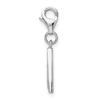 Amore La Vita Sterling Silver Rhodium-plated Polished CZ Letter a Initial Charm with Fancy Lobster Clasp view 2