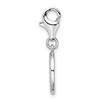 Amore La Vita Sterling Silver Rhodium-plated Polished CZ Letter D Initial Charm with Fancy Lobster Clasp view 2