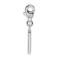 Amore La Vita Sterling Silver Rhodium-plated Polished CZ Letter H Initial Charm with Fancy Lobster Clasp view 2