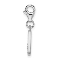 Amore La Vita Sterling Silver Rhodium-plated Polished CZ Letter J Initial Charm with Fancy Lobster Clasp view 2