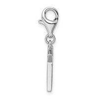 Amore La Vita Sterling Silver Rhodium-plated Polished CZ Letter K Initial Charm with Fancy Lobster Clasp view 2