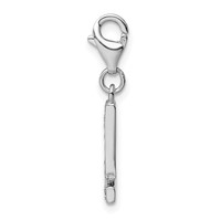 Amore La Vita Sterling Silver Rhodium-plated Polished CZ Letter L Initial Charm with Fancy Lobster Clasp view 2