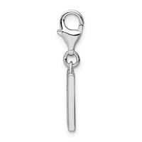 Amore La Vita Sterling Silver Rhodium-plated Polished CZ Letter M Initial Charm with Fancy Lobster Clasp view 2