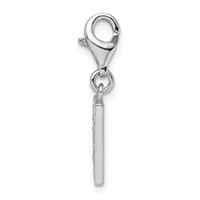 Amore La Vita Sterling Silver Rhodium-plated Polished CZ Letter N Initial Charm with Fancy Lobster Clasp view 2