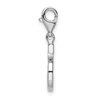 Sterling Silver RH CZ Numeral 5 Charm with Lobster Clasp view 2