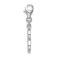 Sterling Silver RH CZ Numeral 8 Charm with Lobster Clasp view 2