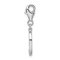 Sterling Silver RH CZ Numeral 9 Charm with Lobster Clasp view 2