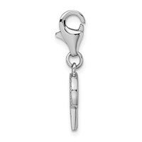 Amore La Vita Sterling Silver Rhodium-plated Polished CZ Letter P Initial Charm with Fancy Lobster Clasp view 2