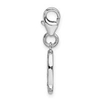 Amore La Vita Sterling Silver Rhodium-plated Polished CZ Letter Q Initial Charm with Fancy Lobster Clasp view 2