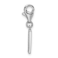 Amore La Vita Sterling Silver Rhodium-plated Polished CZ Letter W Initial Charm with Fancy Lobster Clasp view 2