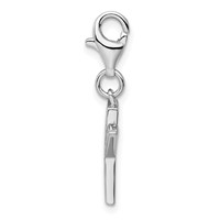 Amore La Vita Sterling Silver Rhodium-plated Polished CZ Letter X Initial Charm with Fancy Lobster Clasp view 2