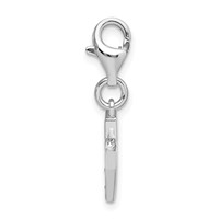 Amore La Vita Sterling Silver Rhodium-plated Polished CZ Letter Y Initial Charm with Fancy Lobster Clasp view 2