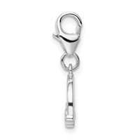 Amore La Vita Sterling Silver Rhodium-plated Polished Multi-colored Enameled Rainbow Charm with Fancy Lobster Clasp view 2