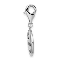 Amore La Vita Sterling Silver Rhodium-plated Polished Someone Special Round Charm with Fancy Lobster Clasp view 2