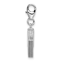 Amore La Vita Sterling Silver Rhodium-plated Polished 3-D Enameled Passport Charm with Fancy Lobster Clasp view 2