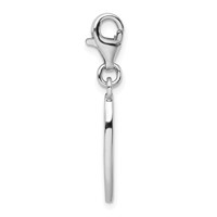 Amore La Vita Sterling Silver Rhodium-plated Polished Enameled Surf Board Charm with Flowers Lobster Clasp view 2