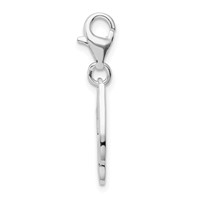 Amore La Vita Sterling Silver Rhodium-plated Polished CZ Music Note Lobster Clasp Charm view 2