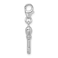 Amore La Vita Sterling Silver Rhodium-plated Polished 3-D Key Charm with Fancy Lobster Clasp view 2