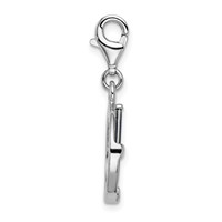 Amore La Vita Sterling Silver Rhodium-plated Polished Circle Frame Charm with Fancy Lobster Clasp view 2
