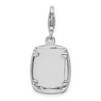Amore La Vita Sterling Silver Rhodium-plated Polished My Baby Frame Charm with Fancy Lobster Clasp view 3