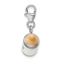 Amore La Vita Sterling Silver Rhodium-plated Polished 3-D Enameled Baby Bottle Charm with Fancy Lobster Clasp view 2