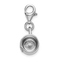 Amore La Vita Sterling Silver Rhodium-plated Polished 3-D Baby Cup Charm with Fancy Lobster Clasp view 2