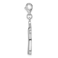 Amore La Vita Sterling Silver Rhodium-plated Polished Open Back Dress on Hanger Charm with Lobster Clasp view 2