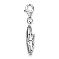 Amore La Vita Sterling Silver Rhodium-plated Polished 3-D Enameled Sunglass Charm with Fancy Lobster Clasp view 2