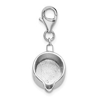 Amore La Vita Sterling Silver Rhodium-plated Polished 3-D Measuring Cup Charm with Fancy Lobster Clasp view 2