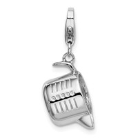Amore La Vita Sterling Silver Rhodium-plated Polished 3-D Measuring Cup Charm with Fancy Lobster Clasp view 3