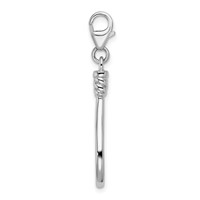 Amore La Vita Sterling Silver Rhodium-plated Polished 3-D Polished Tennis Racquet Charm with Fancy Lobster Clasp view 2