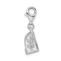 Amore La Vita Sterling Silver Rhodium-plated Polished 3-D Slot Machine Charm with Fancy Lobster Clasp view 2